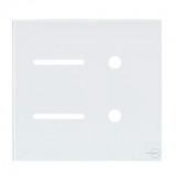 Placa p/ 2 Interruptores + 2 Furos 4x4 - Novara Glass Branco 
